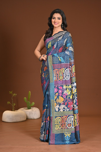 BELENDED SILK KANTHA SAREE