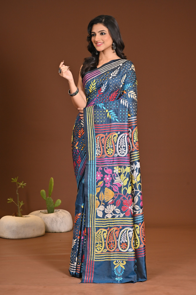 BELENDED SILK KANTHA SAREE