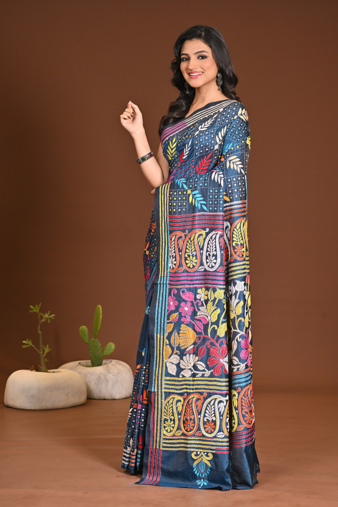 BELENDED SILK KANTHA SAREE