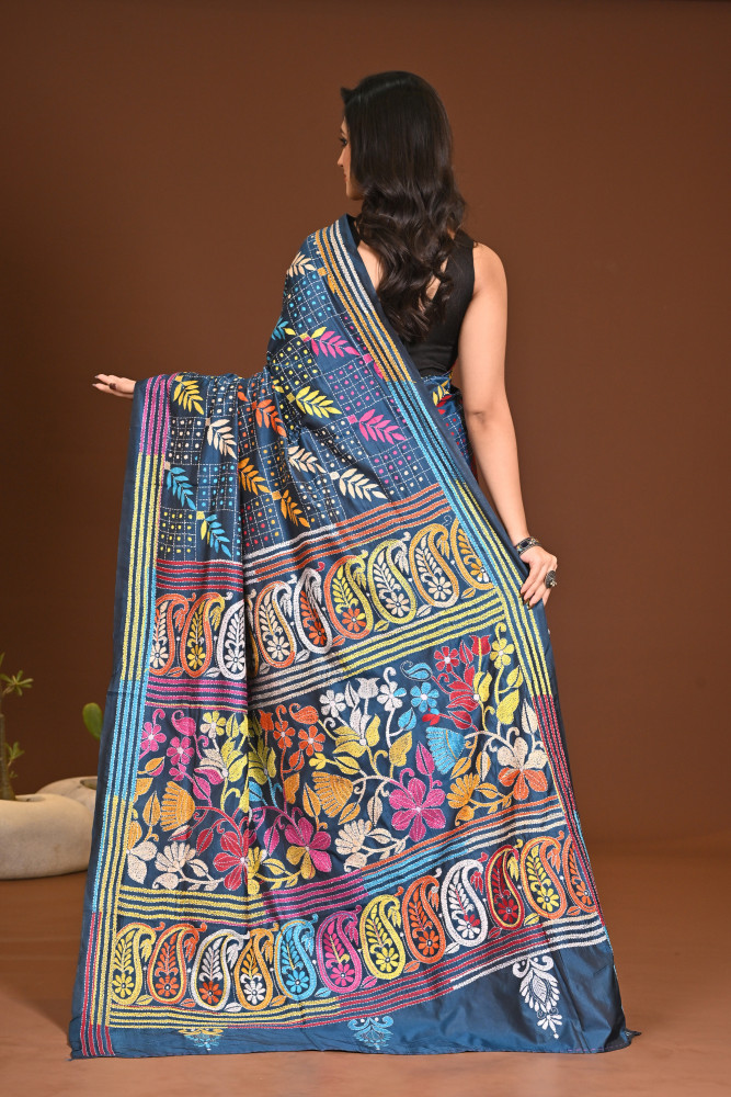 BELENDED SILK KANTHA SAREE