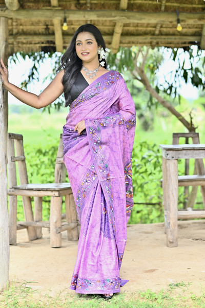 SHIVADUTI BLENDED SILK KANTHA SAREE