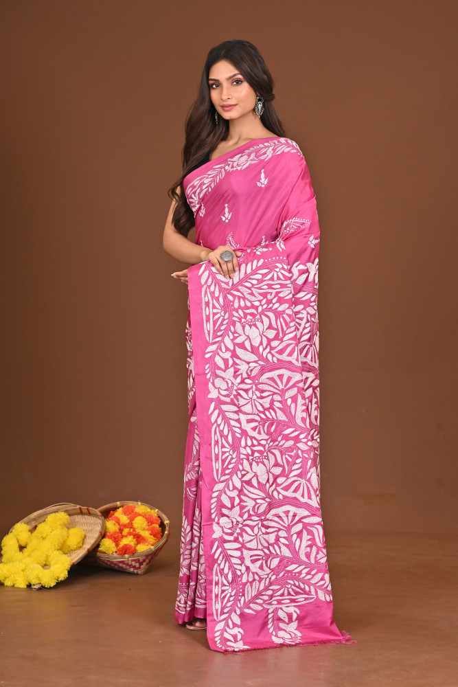 BHORERKOMOL BLENDED SILK KANTHA SAREE