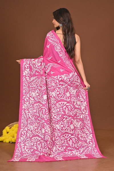 BHORERKOMOL BLENDED SILK KANTHA SAREE