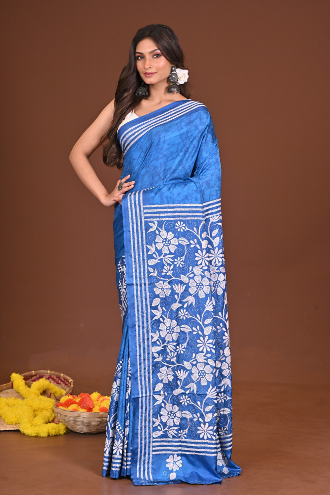 BIJOYA BLENDED SILK KANTHA SAREE