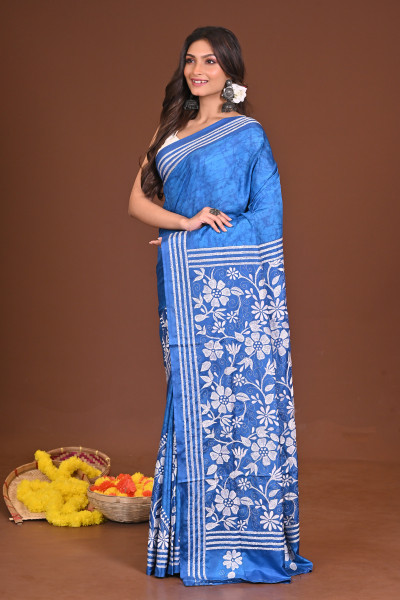 BIJOYA BLENDED SILK KANTHA SAREE