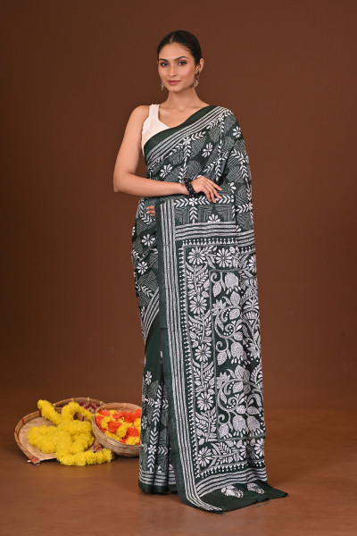 BONOLATA BLENDED SILK KANTHA SAREE