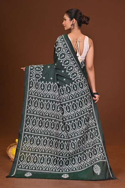 MEGHDURGA BLENDED SILK KANTHA SAREE