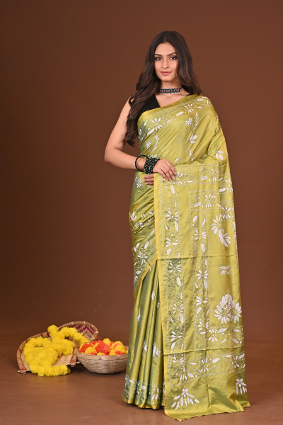 BONOLOTA BLENDED SILK KANTHA SAREE