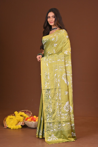 BONOLOTA BLENDED SILK KANTHA SAREE