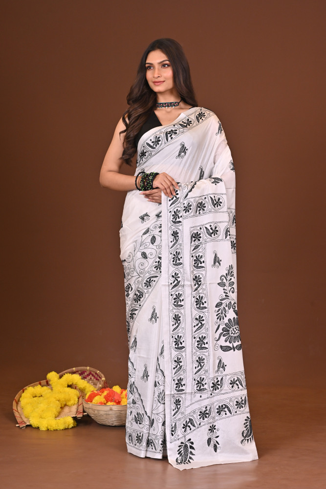 CHANDRIKA BLENDED SILK KANTHA SAREE
