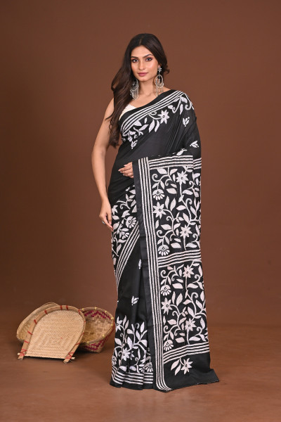 BHAAVYA BLENDED SILK KANTHA SAREE
