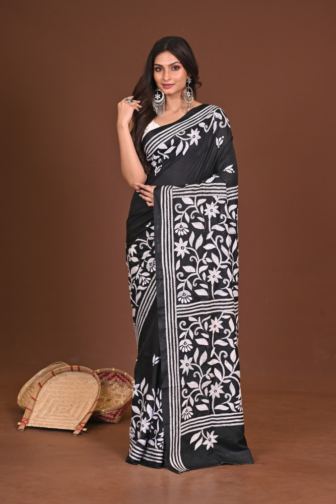 BHAAVYA BLENDED SILK KANTHA SAREE