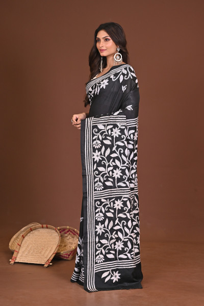 BHAAVYA BLENDED SILK KANTHA SAREE