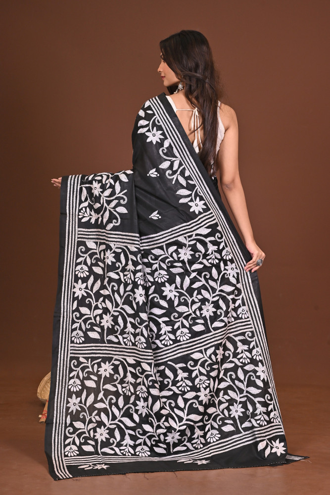 BHAAVYA BLENDED SILK KANTHA SAREE