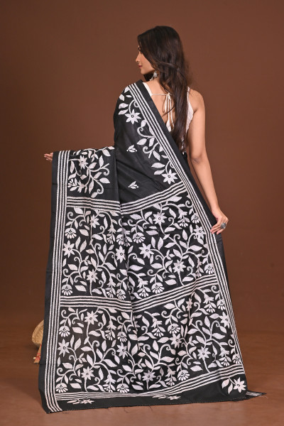 BHAAVYA BLENDED SILK KANTHA SAREE