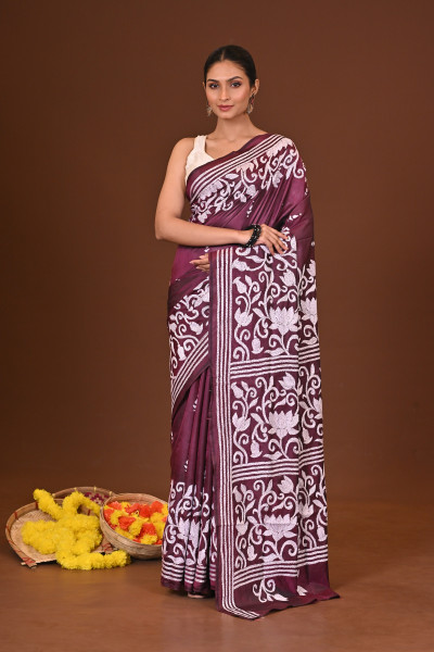 CHITRANGADA BLENDED SILK KANTHA SAREE