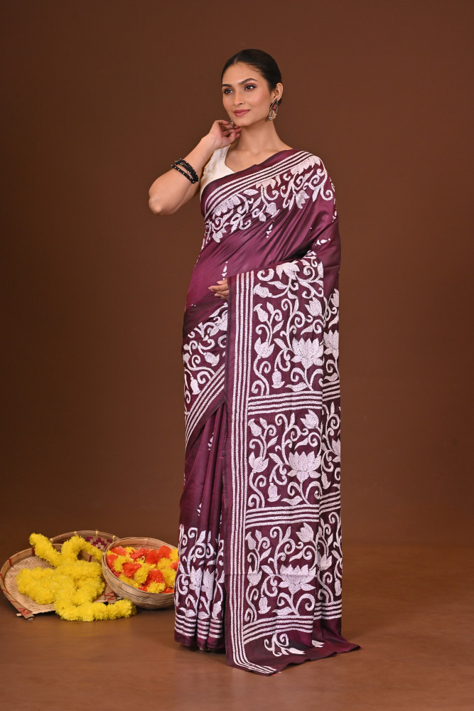 CHITRANGADA BLENDED SILK KANTHA SAREE