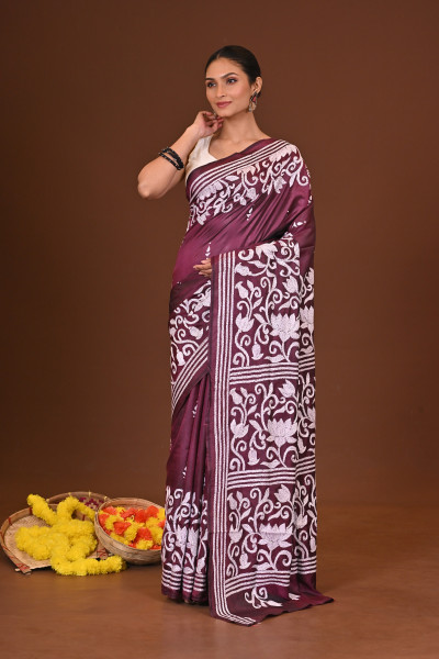 CHITRANGADA BLENDED SILK KANTHA SAREE