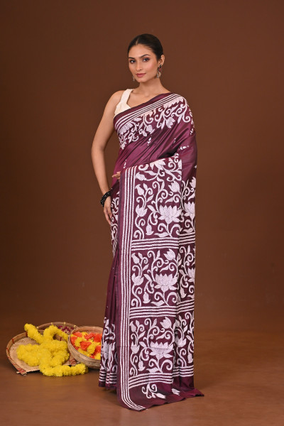 CHITRANGADA BLENDED SILK KANTHA SAREE