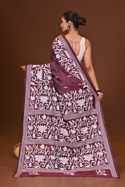 CHITRANGADA BLENDED SILK KANTHA SAREE