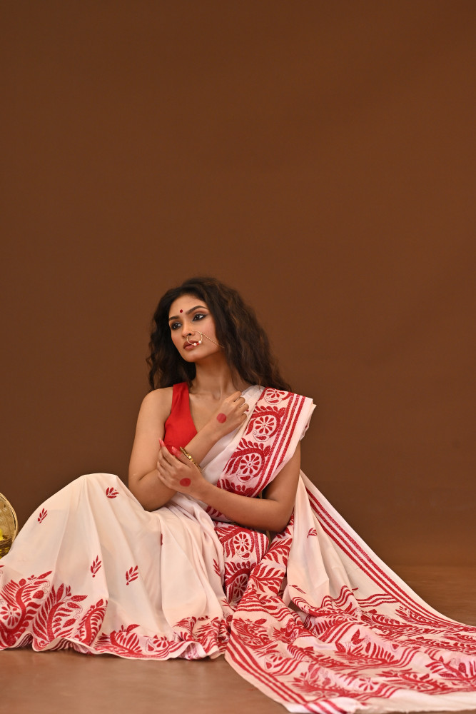 BHAIRAVI BLENDED SILK KANTHA SAREE