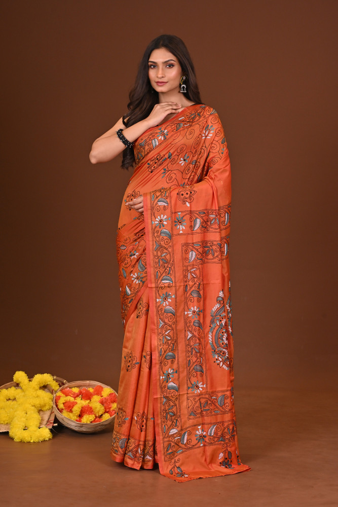 DEEPANJALI BLENDED SILK KANTHA SAREE
