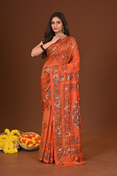 DEEPANJALI BLENDED SILK KANTHA SAREE