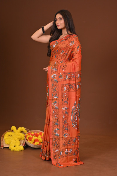 DEEPANJALI BLENDED SILK KANTHA SAREE