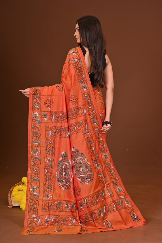 DEEPANJALI BLENDED SILK KANTHA SAREE
