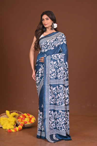 DEVOBHOOMIDOLON BLENDED SILK KANTHA SAREE