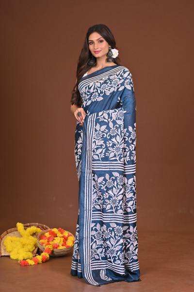 DEVOBHOOMIDOLON BLENDED SILK KANTHA SAREE