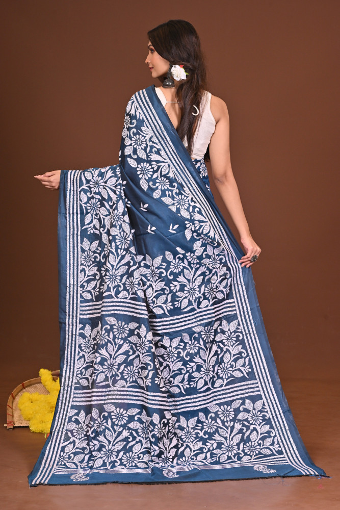 DEVOBHOOMIDOLON BLENDED SILK KANTHA SAREE