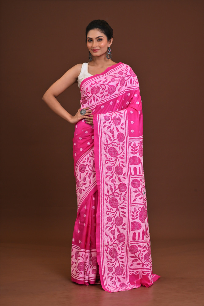 Pure Silk Kantha Saree