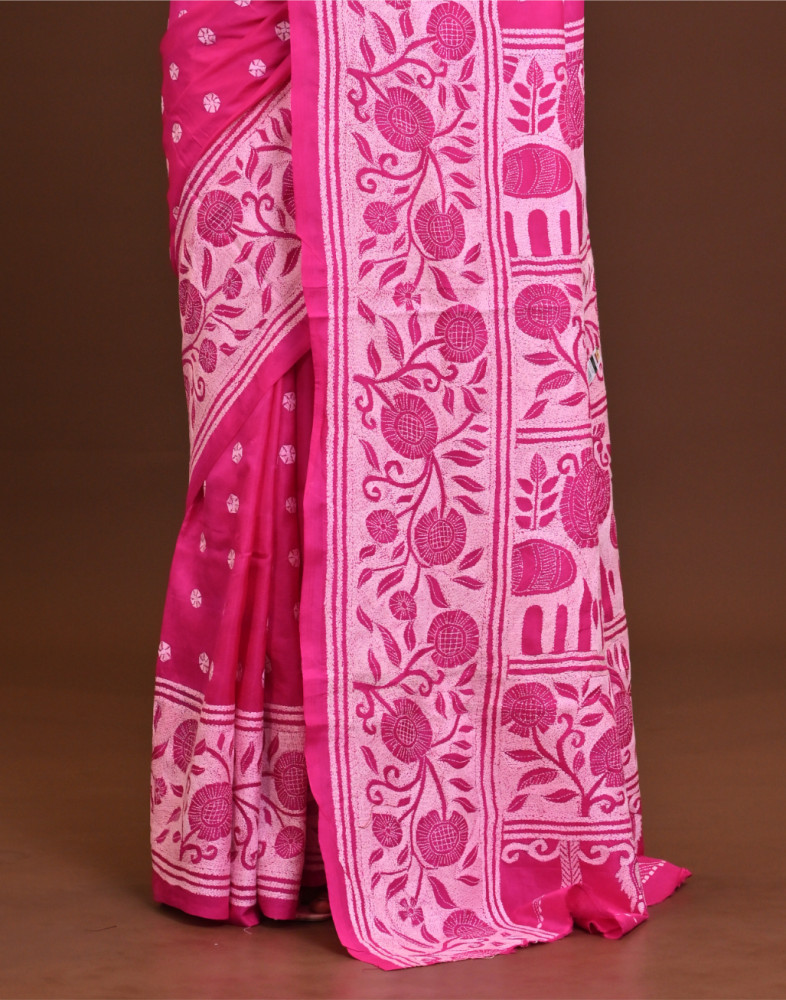 Pure Silk Kantha Saree