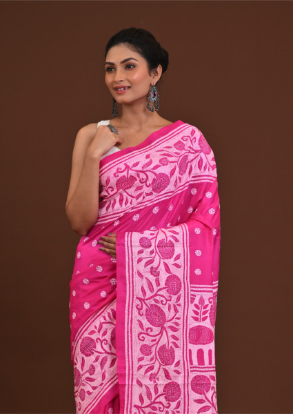 Pure Silk Kantha Saree