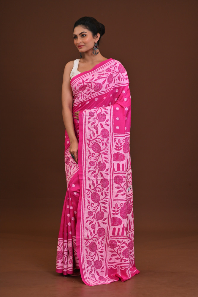 Pure Silk Kantha Saree