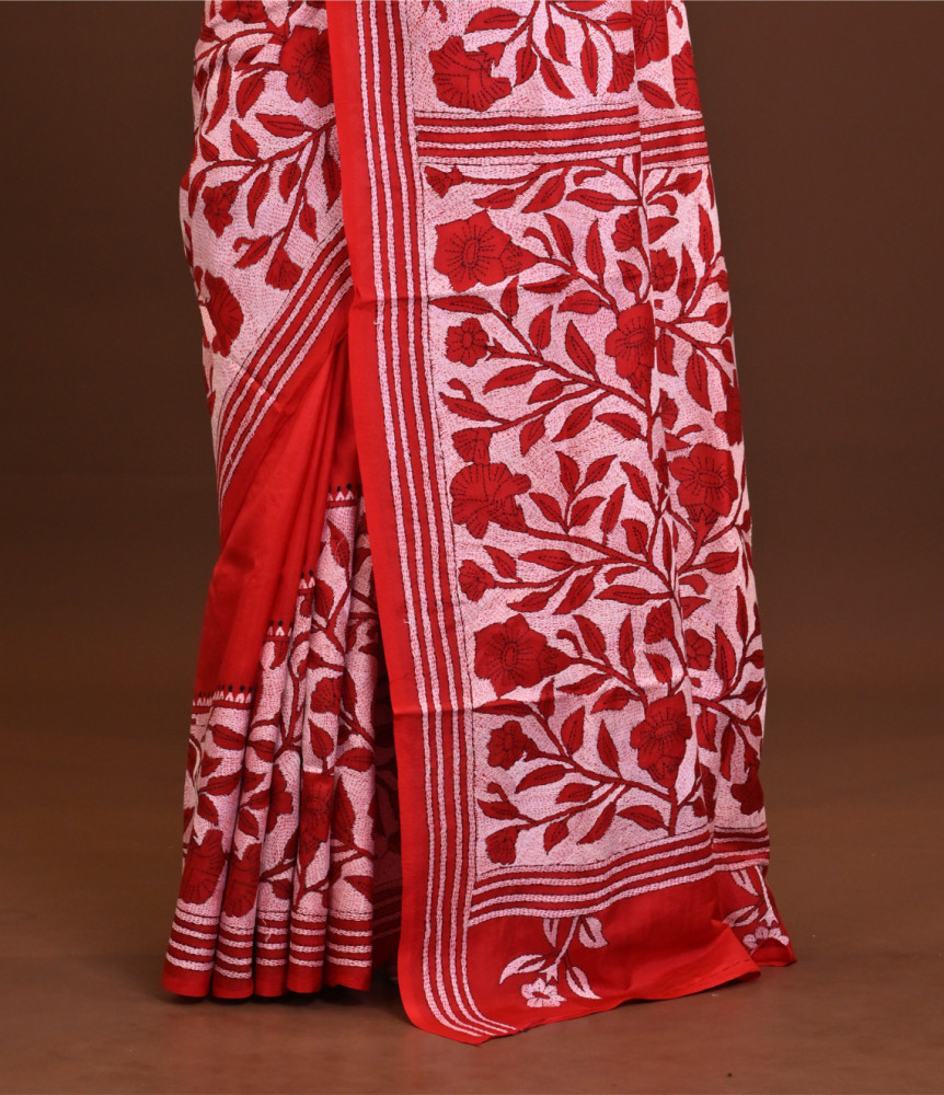 Pure Silk Kantha Saree