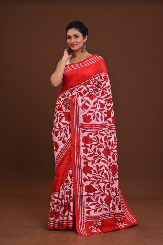 Pure Silk Kantha Saree