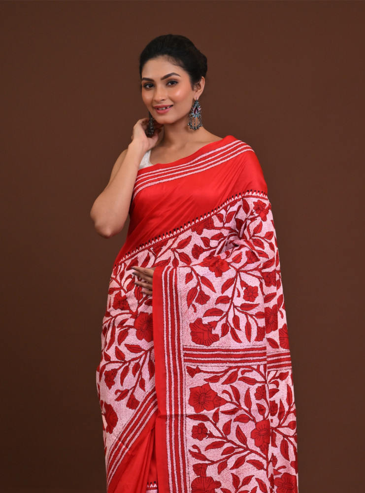 Pure Silk Kantha Saree