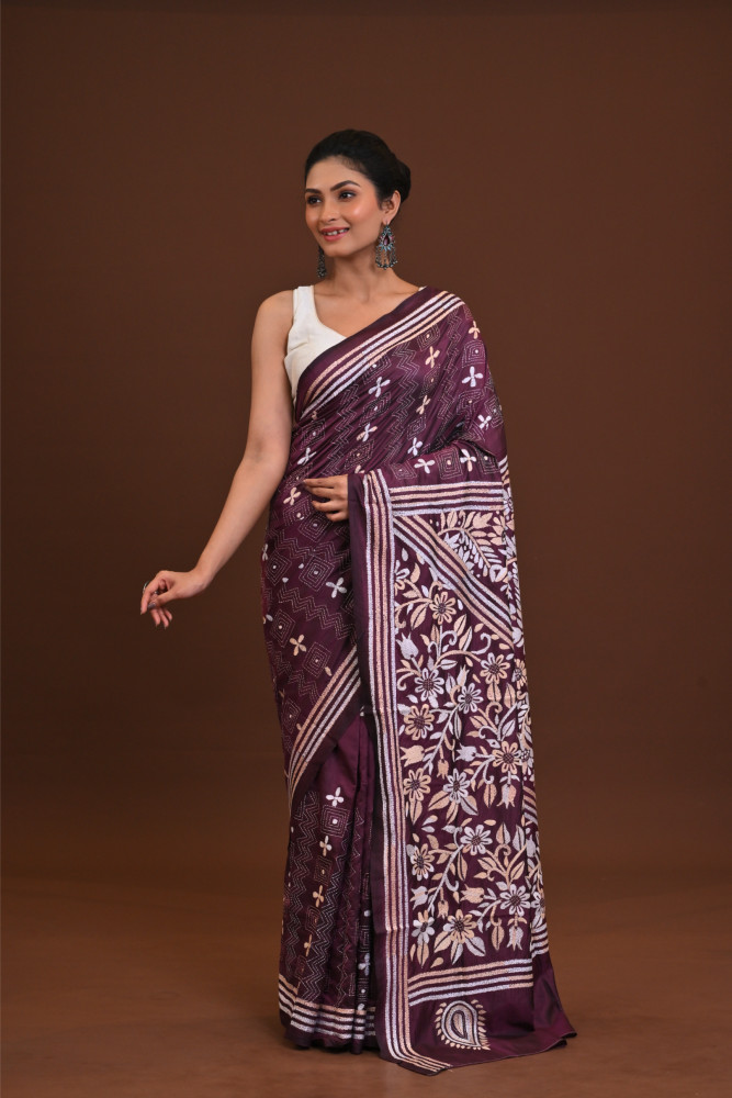 Blended Silk Kantha Saree