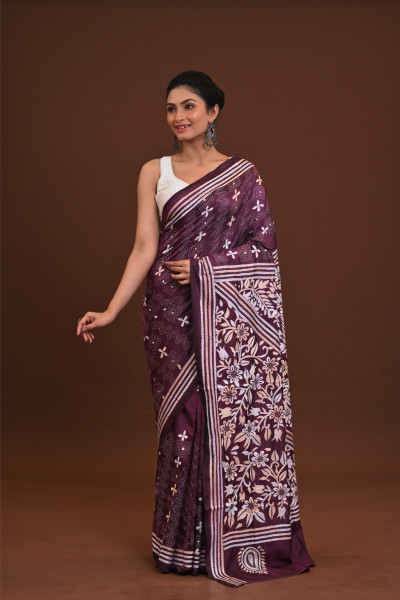 Blended Silk Kantha Saree
