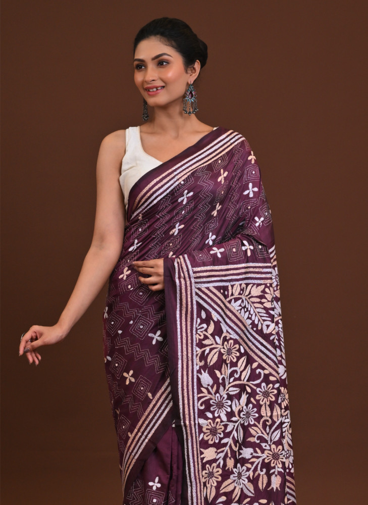 Blended Silk Kantha Saree