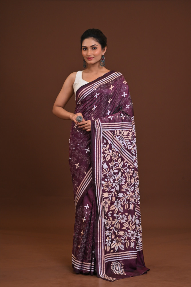 Blended Silk Kantha Saree