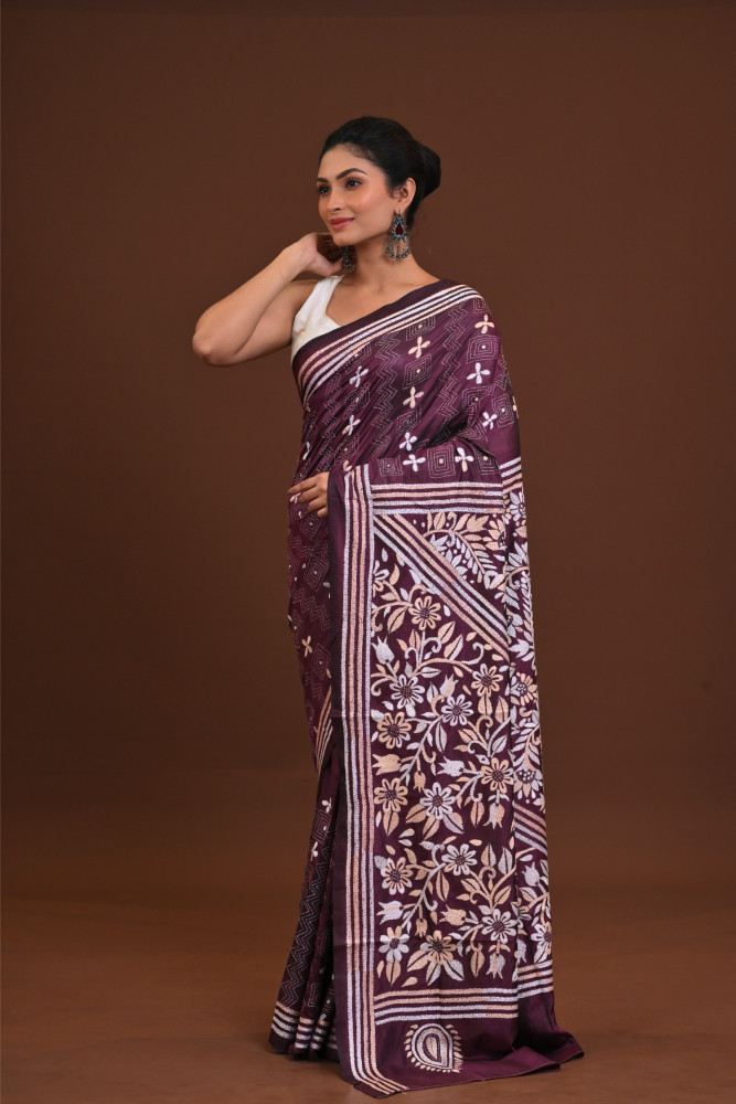 Blended Silk Kantha Saree