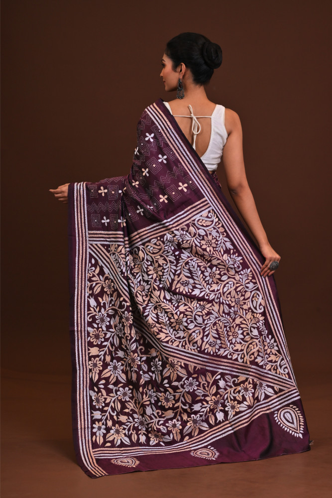 Blended Silk Kantha Saree