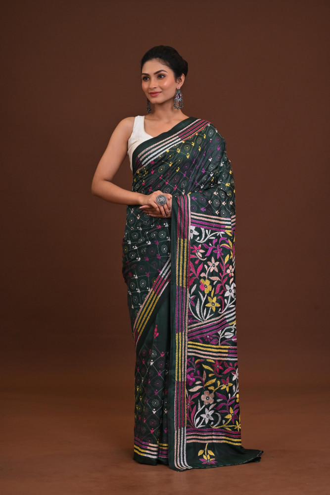 Blended Silk Kantha Saree