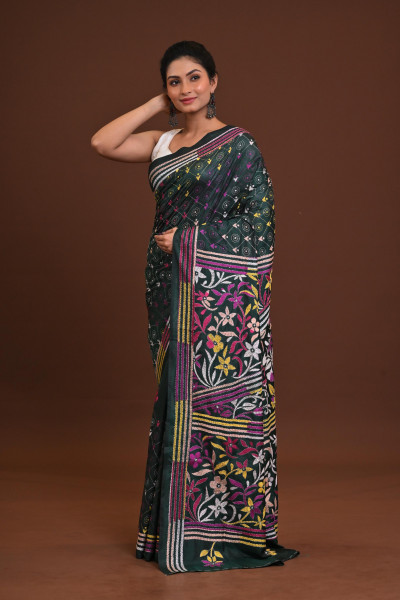 Blended Silk Kantha Saree