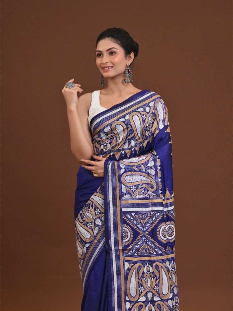 Pure Silk Kantha Saree