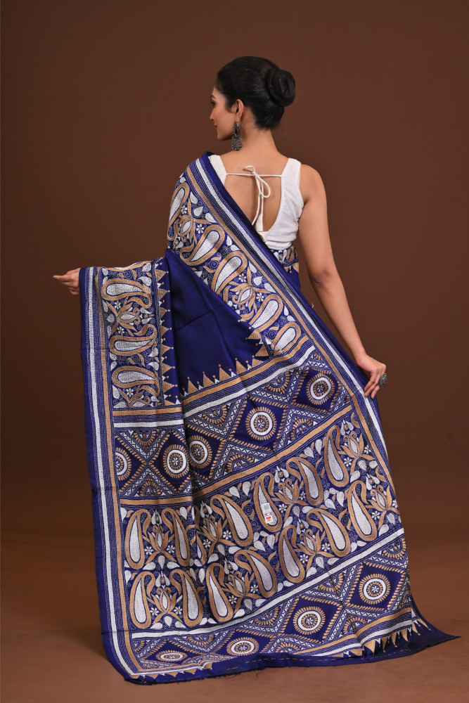 Pure Silk Kantha Saree