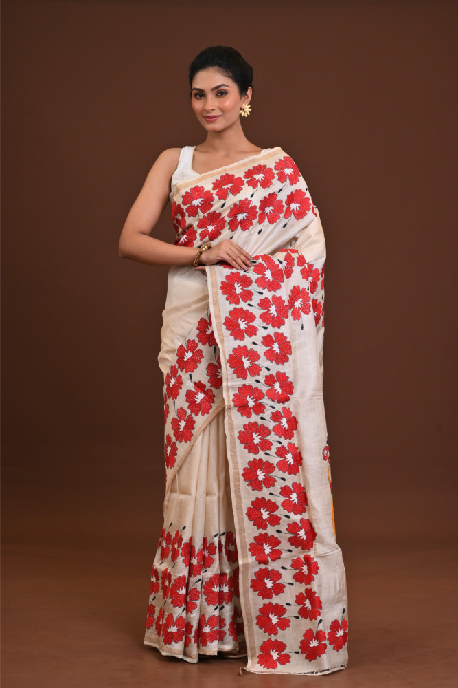 Pure Silk Kantha Saree